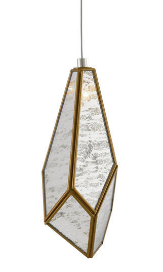 Glace One Light Pendant in Painted Silver/Antique Brass (142|9000-0702)