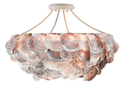 Seahouse Six Light Chandelier in Smokewood/Natural Shell (142|9000-0755)