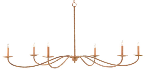 Saxon Six Light Chandelier in Saddle Tan/Natural (142|9000-0757)