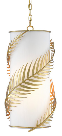 Queenbee Palm Collection One Light Pendant in Contemporary Gold Leaf/White (142|9000-0782)