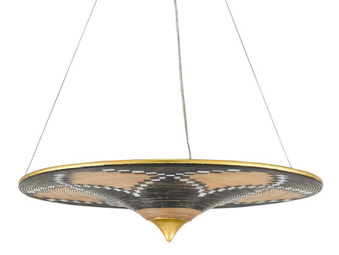 Canaan Three Light Chandelier in Contemporary Gold Leaf/Distressed Black/Distressed White (142|9000-0797)