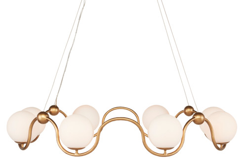 Equilibrium Brass Chandelier Eight Light Chandelier in Antique Brass/White (142|9000-0878)