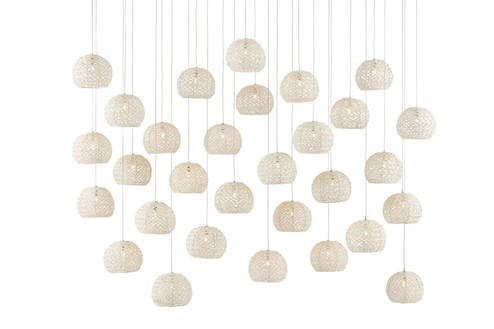 Piero 30 Light Pendant in White/Painted Silver (142|9000-0914)