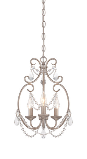 Dahlia Three Light Mini Chandelier in Aged Platinum (43|6205-AP)