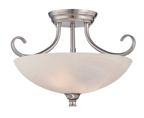 Kendall Two Light Semi-Flush Mount in Satin Platinum (43|85111-SP)