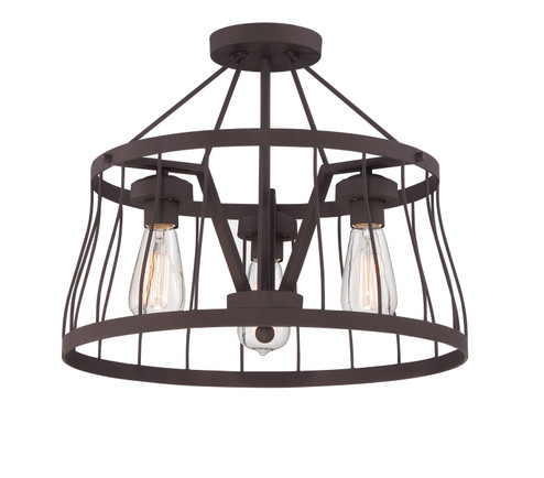 Brooklyn Three Light Semi-Flush/Pendant in Bronze (43|86811-BZ)