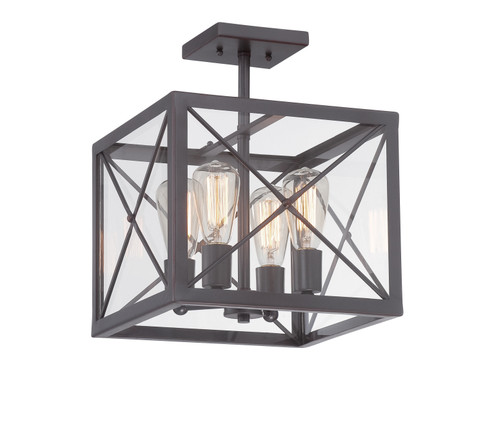 High Line Four Light Semi-Flush Mount in Satin Bronze (43|87311-SB)