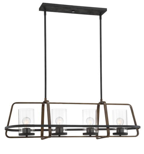 Ryder Four Light Island Chandelier in Forged Black (43|93538-FB)