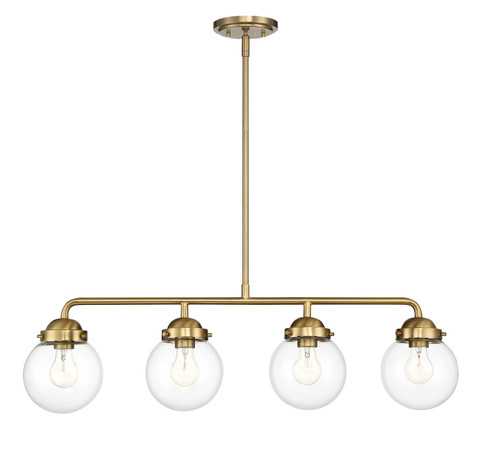 Knoll Four Light Island Pendant in Brushed Gold (43|95938-BG)