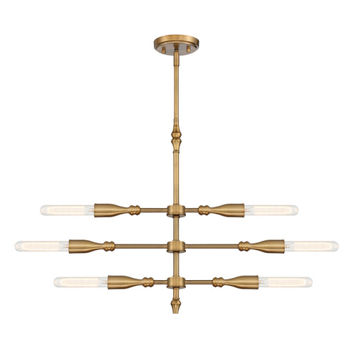 Louise Six Light Island Pendant in Old Satin Brass (43|D231M-IS-OSB)