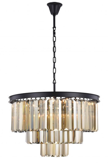 Sydney Nine Light Chandelier in Matte Black (173|1231D26MB-GT/RC)