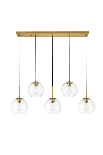 BAXTER Five Light Pendant in Brass (173|LD2228BR)
