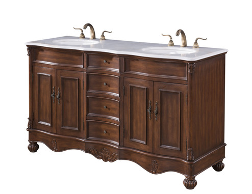 Windsor Double Bathroom Vanity in Teak (173|VF-1048)