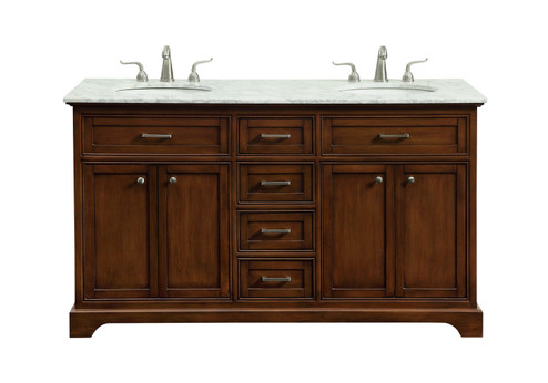 Americana Double Bathroom Vanity Set in Teak (173|VF15060DTK)