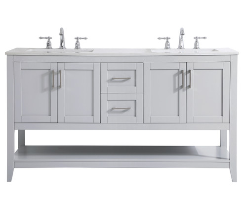 aubrey Double Bathroom Vanity in Grey (173|VF16060DGR)