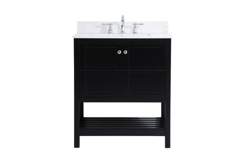 Theo Bathroom Vanity Set in Black (173|VF16430BK-BS)