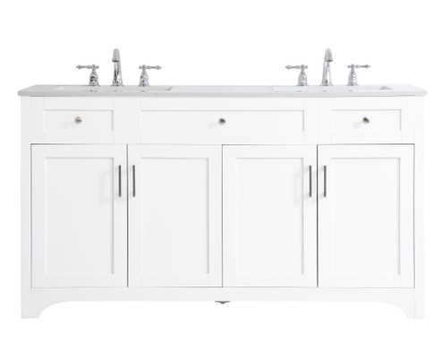 moore Double Bathroom Vanity in White (173|VF17060DWH)