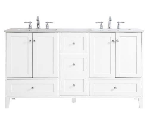 sommerville Double Bathroom Vanity in White (173|VF18060DWH)