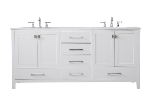 Irene Double Bathroom Vanity in White (173|VF18872DWH)