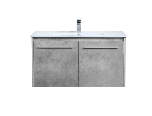 Rasina Single Bathroom Floating Vanity in Concrete Grey (173|VF44036CG)