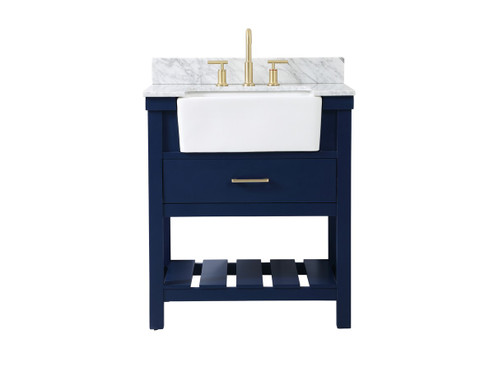 Clement Single Bathroom Vanity in Blue (173|VF60130BL-BS)