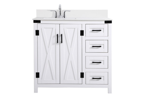 Grant Bathroom Vanity Set in White (173|VF90236WH-BS)