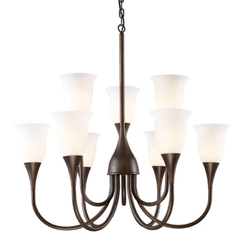 Cabaret Nine Light Chandelier in Aged Bronze (45|10029/6+3)