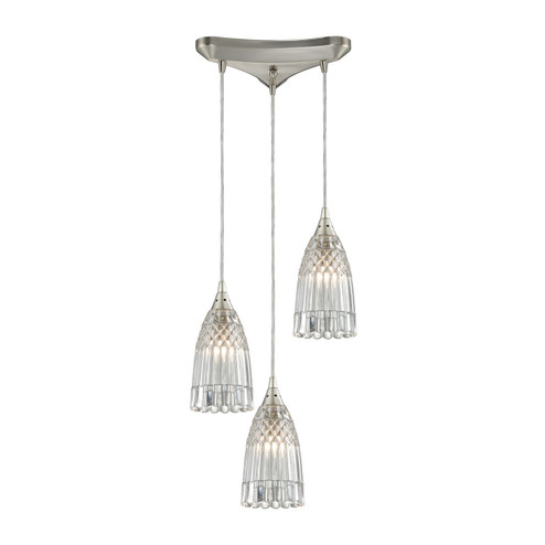 Kersey Three Light Pendant in Satin Nickel (45|10458/3)