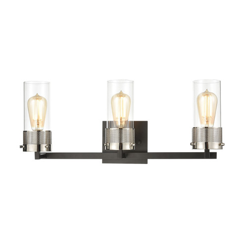 Bergenline Three Light Vanity in Matte Black (45|12142/3)