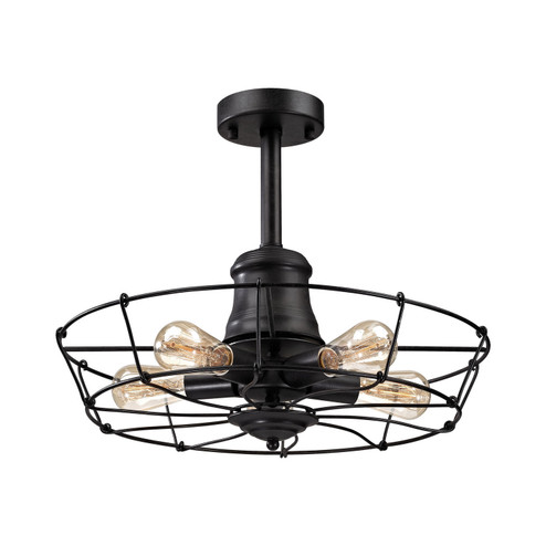 Glendora Five Light Semi Flush Mount in Wrought Iron Black (45|14259/5)