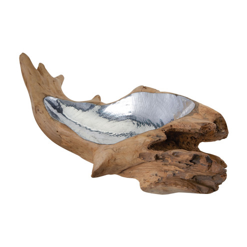 Teak Root Bowl in Aluminum (45|162-011)