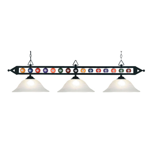 Designer Classics Three Light Linear Chandelier in Matte Black (45|190-1-BK-G1)