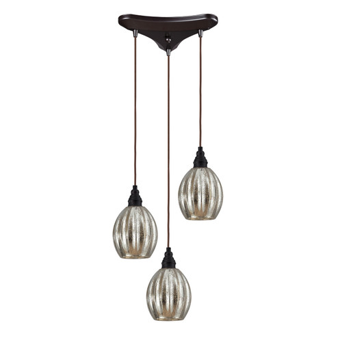 Danica Three Light Pendant in Oiled Bronze (45|46007/3)