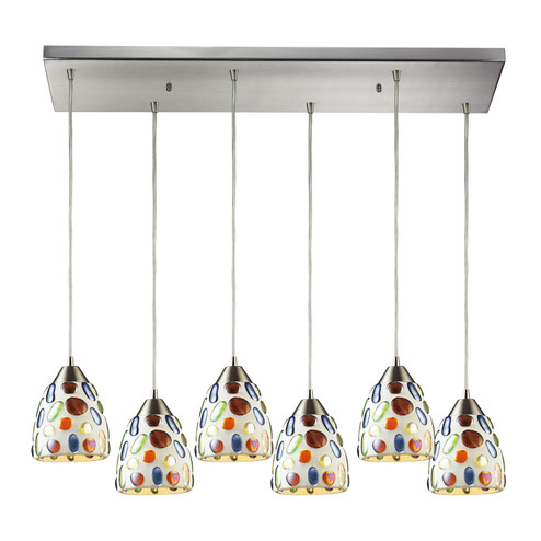 Gemstone Six Light Pendant in Satin Nickel (45|542-6RC)