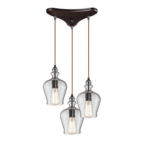 Menlow Park Three Light Pendant in Oil Rubbed Bronze (45|60066-3)