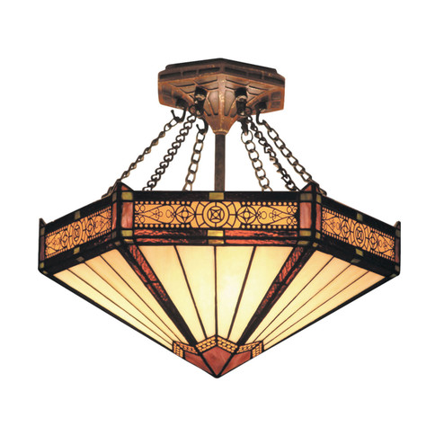 Filigree Three Light Semi Flush Mount in Aged Bronze (45|621-AB)