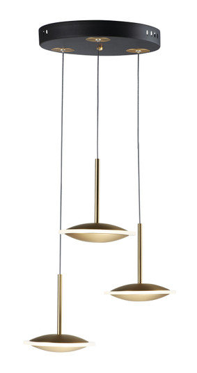 Saucer LED Pendant in Black / Gold (86|E21543-90BKGLD)