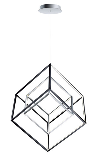 4 Square LED Pendant in Black / Polished Chrome (86|E30586-BKPC)