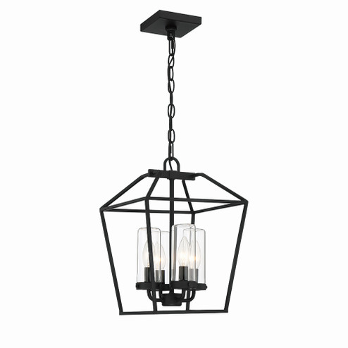 Bastille Four Light Outdoor Pendant in Satin Black (40|41960-011)