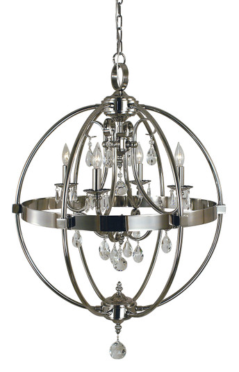 Compass Four Light Chandelier in Polished Nickel (8|1064 PN)