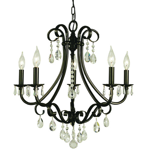 Liebestraum Five Light Chandelier in Matte Black (8|2995 MBLACK)