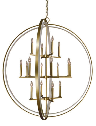 Constell 16 Light Foyer Chandelier in Mahogany Bronze with Antique Brass (8|4656 MB/AB)
