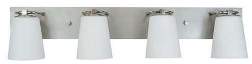 Mercer Four Light Bath in Satin Pewter with Polished Nickel (8|4854 SP/PN/WH)