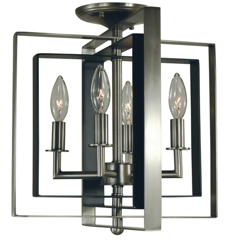 Symmetry Four Light Flush / Semi-Flush Mount in Polished Nickel with Matte Black Accents (8|4861 PN/MBLACK)