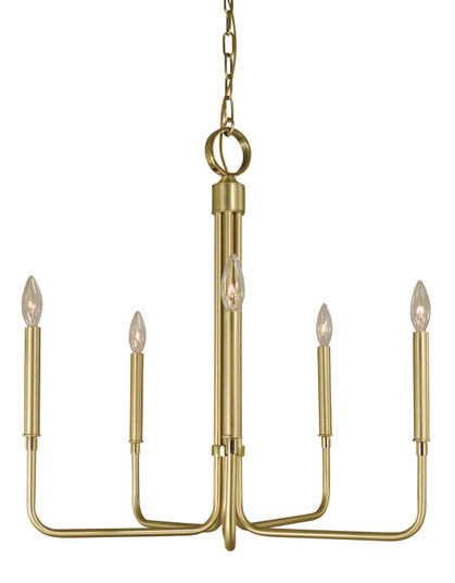 Lara Five Light Chandelier in Satin Pewter with Polished Nickel Accents (8|4955 SP/PN)