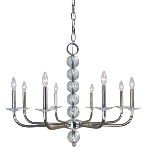 Glamour Eight Light Chandelier in Polished Nickel (8|4968 PN)