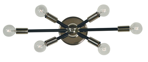 Simone Six Light Wall Sconce in Polished Nickel with Matte Black Accents (8|5015 PN/MBLACK)