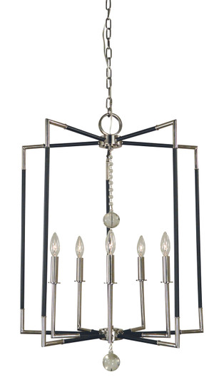 Felicity Five Light Chandelier in Polished Nickel with Matte Black Accents (8|5042 PN/MBLACK)