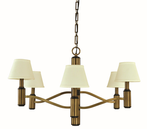 Hampton Six Light Chandelier in Antique Brass and Matte Black (8|5636 AB/MBLACK)