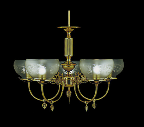 Chancery Five Light Chandelier in Polished Brass (8|7525 PB) Chancery Five Light Chandelier in Polished Brass (8|7525 PB)